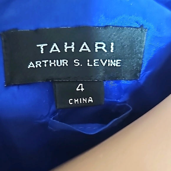 Tahari Blue Dress Size 4 - Picture 2 of 8